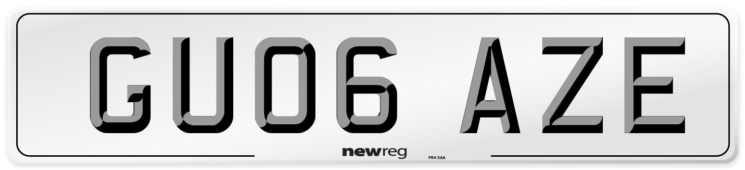 GU06 AZE Number Plate from New Reg